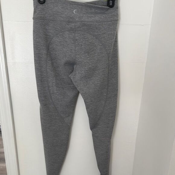 ZYIA ACTIVE Gray and Yellow Leggings With Vertical Stripes NWT - Picture 2 of 9